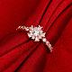 Fashion Korean Style Brass Cubic Zirconia Snowflake Engagement Wedding Finger Rings RJEW-BB00173-03-4