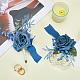 Craspire 2 Stück 2-Stil-Seidentuch und Kunststoff-Blumenimitat-Ansteckblume für Ansteckblume und Handgelenk-Ansteckblume JEWB-CP0001-27A-3