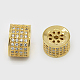 Brass Micro Pave Cubic Zirconia Beads ZIRC-F001-85G-1