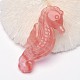 Sea Horse Dyed Cherry Quartz Glass Big Pendants G-E279-09A-2