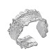 Anillos de puño de plata de ley con baño de rodio texturizado ajustable Shegrace 925 JR834A-1