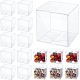 透明なプラスチックポリ塩化ビニール箱のギフト包装  防水折りたたみボックス  正方形  透明  21.1x14cm  正方形：7x7x7cm  30個/セット CON-BC0004-45-1