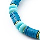 Bracelets extensibles perlés heishi en pâte polymère à la main BJEW-JB06138-3