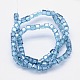 Lustre à facettes cube de perles perles de verre de galvanoplastie plaqués brins EGLA-E041-5mm-PL01-3