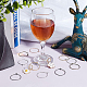SUPERFINDINGS 400Pcs 8 Colors Iron Wine Glass Rings Hoop Earrings Findings Wine Glass Charm Rings Markers Wine Tasting Party Decoration for Jewelry Making Wedding Birthday Party IFIN-FH0001-72B-4