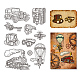 CRASPIRE Train Clear Rubber Stamps Steampunk Transparent Vintage Silicone Car Parachute Seals Stamp Journaling Card Making DIY Scrapbooking Photo Album Decorative Film Frame Stamp Sheets DIY-WH0448-0101-1
