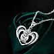 Silver Plated Brass Cubic Zirconia Heart Pendant Necklaces NJEW-BB02984-C-3