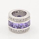 Accessoires de bijoux en cz violet moyen en laiton micro pavé de perles de zircone cubique X-ZIRC-M015-25P-NR-2