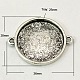 Flat Round Tibetan Style Cabochon Connector Settings X-TIBE-C074-AS-LF-1