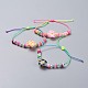 Verstellbarer Nylonfaden Kind geflochtene Perlen Armbänder BJEW-JB04453-M-1