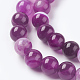 Round Dyed Natural Striped Agate/Banded Agate Beads Strands G-G582-8mm-09-3