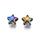 Rack Plating Rainbow Color Alloy Beads PALLOY-S180-338-2