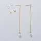Real 18K Gold Plated Brass Ear Threads EJEW-JE03811-01-1