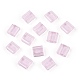 2ホールガラスシードビーズ  透明色  長方形  パールピンク  5x4.5~5.5x2~2.5mm  穴：0.5~0.8mm SEED-T003-01C-10-1