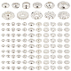 パンダホール エリート 110 個 11 スタイル合金 & 真鍮スペーサー ビーズ  混合図形  銀  4~6x1~3mm  穴：1~1.8mm  10個/スタイル FIND-PH0017-61-1