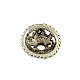 Tibetischen Stil Legierung apetalous flache runde Perlenkappen TIBE-0530-AS-FF-2