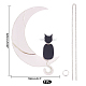アクリルハンギングペンダントが飾る  猫と月  ブラック  220x160mm HJEW-WH0028-67-2