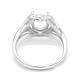 Componentes del anillo de dedo de plata de ley 925 ajustables STER-E061-26P-4
