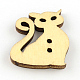 猫2ホール印刷木製ボタン  ミックスカラー  29x25x3mm  穴：2mm BUTT-R032-098-3