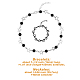 Fibloom 4 Stück 4-teilige Hohlstern-Gliederketten-Armbänder und Halsketten aus Legierung mit Perlen aus ABS-Kunststoff SJEW-FI0001-09-2