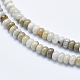 Chapelets de perles de feuille d'argent en jaspe naturel G-E444-36B-3
