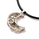 Magnetic Moon & Star with Rhinestone Pendant Necklaces for Girl Women NJEW-B081-01B-8