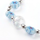 Bracelets réglables en perles de verre millefiori faits à la main BJEW-JB06074-02-2