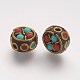 Perles de style tibétain manuelles TIBEB-F064-01-1