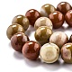 Chapelets de perles en bois pétrifié naturel G-O199-06D-2