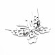 バタフライブローチ  バックパックの服のための201つのステンレス鋼の昆虫の襟章  ニッケルフリー＆鉛フリー  ステンレス鋼色  42x47.5x7mm  ピン：0.7mm JEWB-N007-015P-FF-4