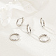 Серьги-кольца из латуни с микропаве из кубического циркония для женщин EJEW-WH0013-97P-4