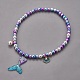 Plastic Imitation Pearl Stretch Bracelets and Necklace Jewelry Sets X-SJEW-JS01053-02-3