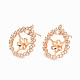 Brass Micro Pave Clear Cubic Zirconia Earring Findings KK-T062-214G-NF-1