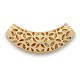 Nickel Free & Lead Free Golden Alloy Filigree Hollow Curved Tube Beads PALLOY-J218-052G-2