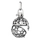 Brass Hollow Round with Star Cage Pendants KK-E662-01AS-NR-2