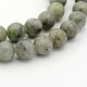 Jade chino natural de hebras de perlas redondo G-P070-63-4mm-1