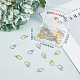 Beebeecraft 40Pcs 2 Colors Earring Hooks 18K Gold & Platinum Plated Brass Ear Wire with Open Loop 15x10mm Dangle Earring Findings for Jewelry Making KK-BBC0002-65-7
