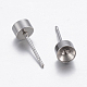 304 Stainless Steel Ear Stud Findings STAS-P198-18C-1