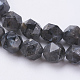 Brins de perles de larvikite noires naturelles G-J376-47A-8mm-3