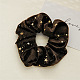 Solid Color with Star Cloth Ponytail Scrunchy Hair Ties PW-WG29086-02-1
