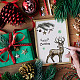Craspire 4個 クリスマス シリコン クリアスタンプ メリークリスマス スノーフレーク ギフト ハッピーニューイヤー ヒイラギ 模様 カード作成用クリアスタンプ 装飾 diy スクラップブッキング エンボス アルバム 装飾 クラフト DIY-CP0007-06C-5