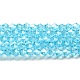 Transparentes perles de verre de galvanoplastie brins GLAA-F029-4mm-C20-1