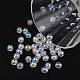 Faceted Eco-Friendly Transparent Acrylic Round Beads TACR-K001-6mm-22-3