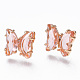 Boucles d'oreilles papillon en zircone cubique avec verre KK-S365-003-2