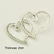 Women Gift Ideas for Valentines Day Platinum Alloy Heart to Heart Pendants X-PALLOY-K1704-P-2