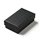 テクスチャ ペーパー ネックレス ギフト ボックス  中にスポンジマット付き  長方形  ブラック  8.1x5.1x2.7cm  内径：4.6x7.3cm  深さ：2.5cm OBOX-G016-C04-B-2