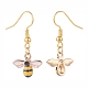 Emaille-Ohrringe mit Bienenmotiv EJEW-JE04808-5