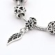 Wing & Heart Alloy European Style Beads Bracelets BJEW-P049-16-2