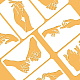 Benecreat 7 個 7 スタイル プラスチック描画絵画ステンシル テンプレート  長方形  ジェスチャー模様  ホワイト  21~29.7x21~29.7cm  1個/スタイル DIY-WH0172-825-4