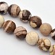 Facettes rondes zébrées naturelle perles de jaspe brins G-E302-059-8mm-1
